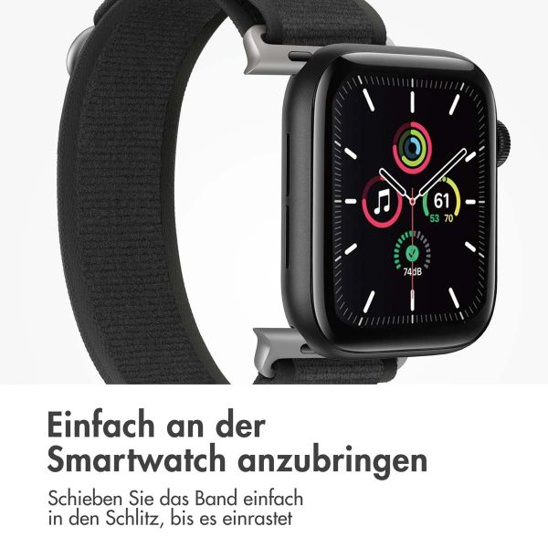 imoshion Nylon-Armband Trail für die Apple Watch Series 1-9 / SE - 38/40/41 mm / Series 10 - 42 mm - Pure Black