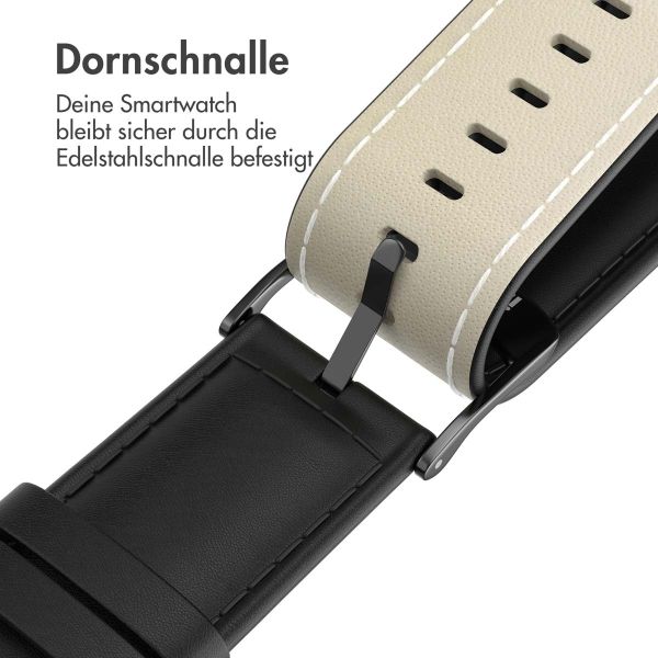 imoshion Klassisches Lederarmband für die Apple Watch Series 1-9 / SE - 38/40/41 mm / Series 10 - 42 mm - Schwarz