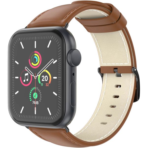 imoshion Klassisches Lederarmband für die Apple Watch Series 1-9 / SE - 38/40/41 mm / Series 10 - 42 mm - Braun