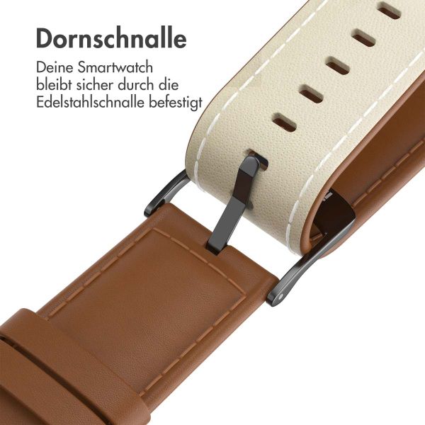 imoshion Klassisches Lederarmband für die Apple Watch Series 1-10 / SE / Ultra (2) - 42/44/45/46/49 mm - Braun