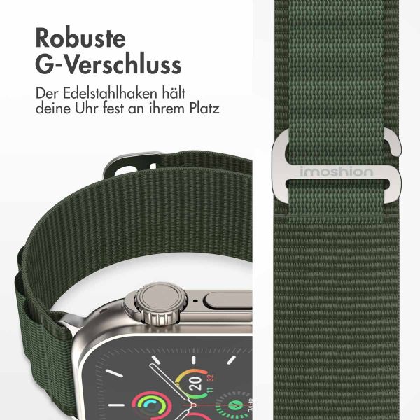 imoshion Nylon-Armband Alpine für die Apple Watch Series 1-9 / SE - 38/40/41 mm / Series 10 - 42 mm - Grün