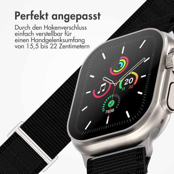 imoshion Nylon-Armband Alpine für die Apple Watch Series 1-9 / SE - 38/40/41 mm / Series 10 - 42 mm - Schwarz