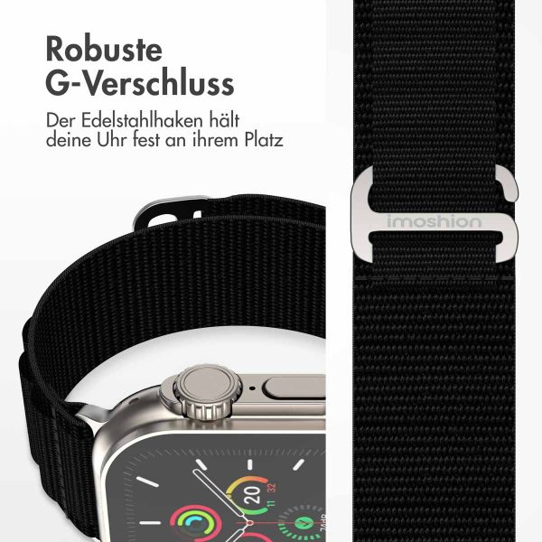 imoshion Nylon-Armband Alpine für die Apple Watch Series 1-9 / SE - 38/40/41 mm / Series 10 - 42 mm - Schwarz