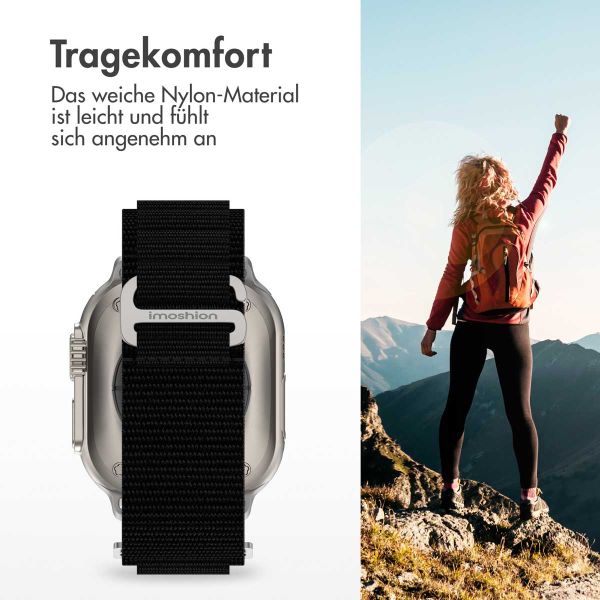 imoshion Nylon-Armband Alpine für die Apple Watch Series 1-9 / SE - 38/40/41 mm / Series 10 - 42 mm - Schwarz