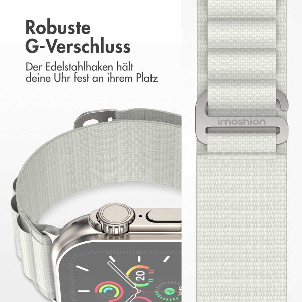 imoshion Nylon-Armband Alpine für die Apple Watch Series 1-9 / SE - 38/40/41 mm / Series 10 - 42 mm - Starlight