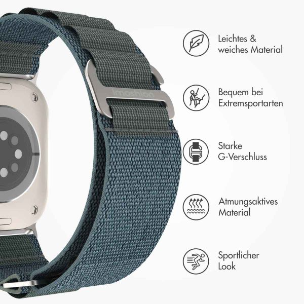 imoshion Nylon-Armband Alpine für die Apple Watch Series 1-9 / SE - 38/40/41 mm / Series 10 - 42 mm - Blau