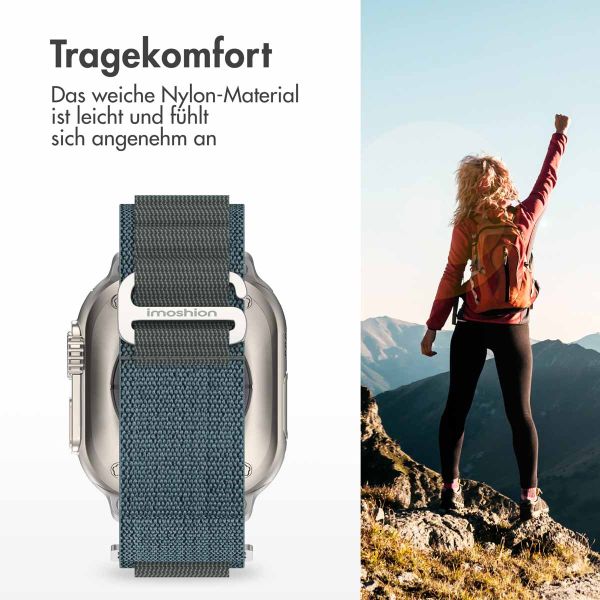 imoshion Nylon-Armband Alpine für die Apple Watch Series 1-9 / SE - 38/40/41 mm / Series 10 - 42 mm - Blau