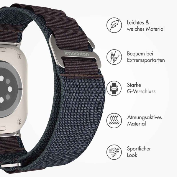 imoshion Nylon-Armband Alpine für die Apple Watch Series 1-9 / SE - 38/40/41 mm / Series 10 - 42 mm - Indigo