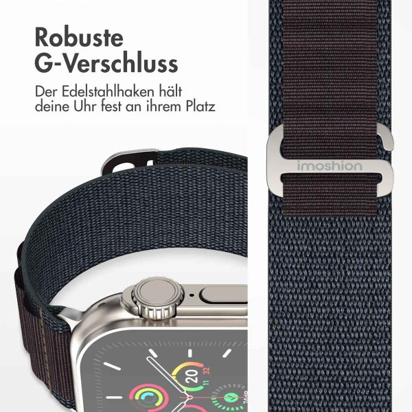 imoshion Nylon-Armband Alpine für die Apple Watch Series 1-9 / SE - 38/40/41 mm / Series 10 - 42 mm - Indigo