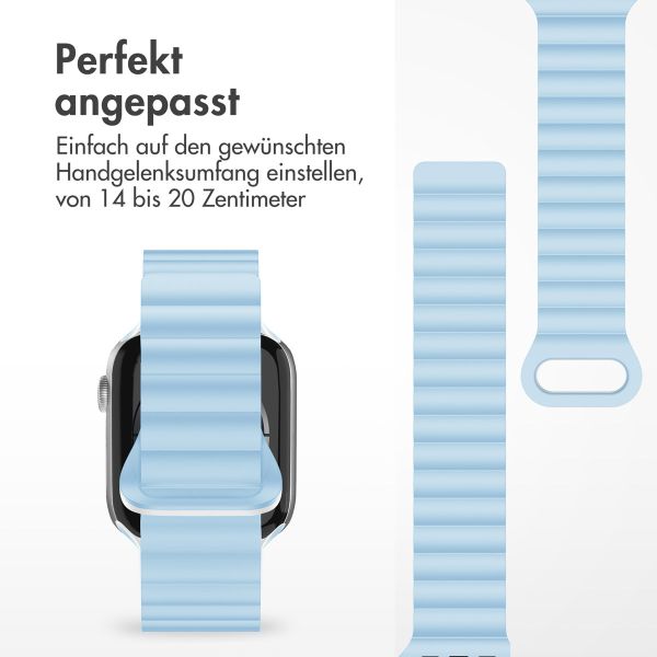 imoshion Silikon-Magnetarmband für die Apple Watch Apple Watch Series 1-9 / SE - 38/40/41 mm / Series 10 - 42 mm - Blau / Weiß