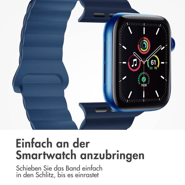 imoshion Silikon-Magnetarmband für die Apple Watch Apple Watch Series 1-9 / SE - 38/40/41 mm / Series 10 - 42 mm - Dunkelblau