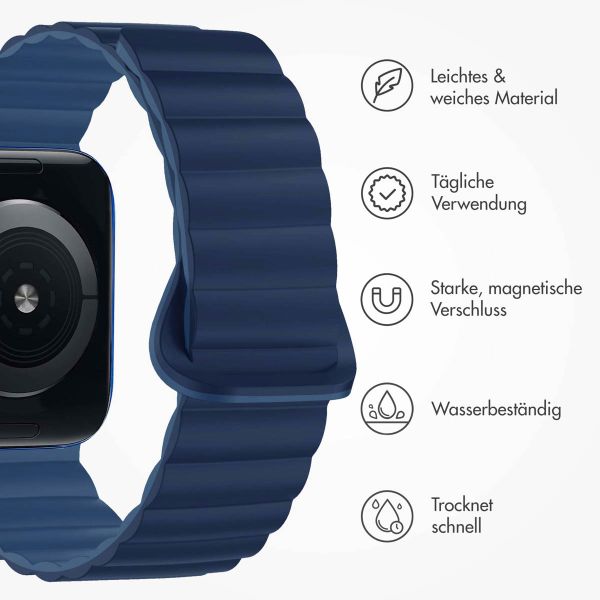 imoshion Silikon-Magnetarmband für die Apple Watch Apple Watch Series 1-9 / SE - 38/40/41 mm / Series 10 - 42 mm - Dunkelblau