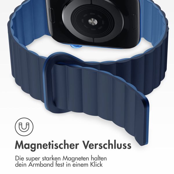 imoshion Silikon-Magnetarmband für die Apple Watch Apple Watch Series 1-9 / SE - 38/40/41 mm / Series 10 - 42 mm - Dunkelblau