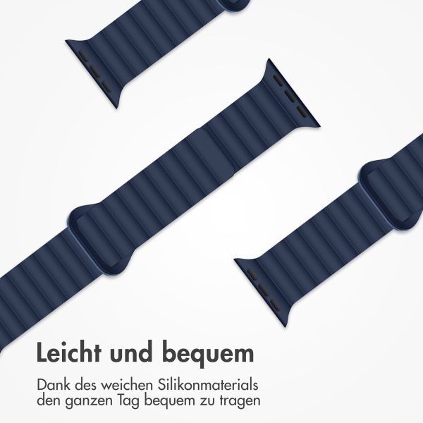 imoshion Silikon-Magnetarmband für die Apple Watch Apple Watch Series 1-9 / SE - 38/40/41 mm / Series 10 - 42 mm - Dunkelblau