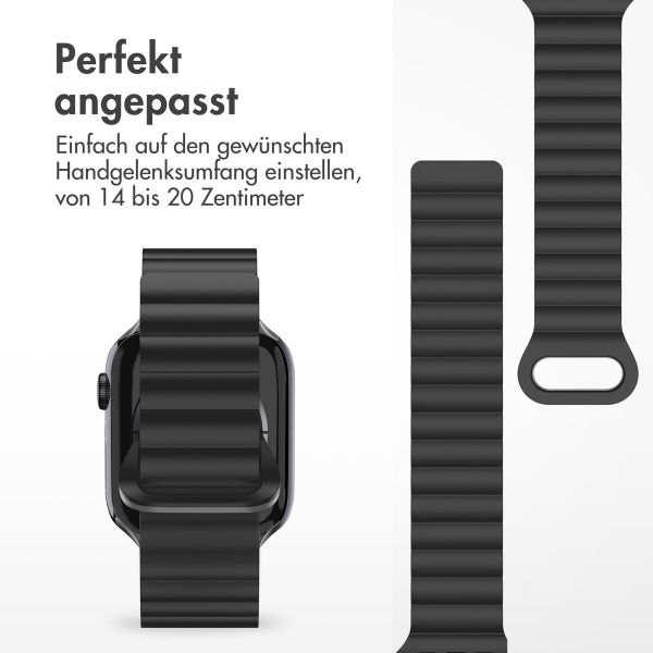 imoshion Silikon-Magnetarmband für die Apple Watch Apple Watch Series 1-9 / SE - 38/40/41 mm / Series 10 - 42 mm - Schwarz / Grau