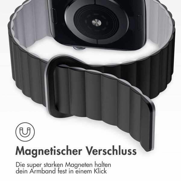 imoshion Silikon-Magnetarmband für die Apple Watch Apple Watch Series 1-9 / SE - 38/40/41 mm / Series 10 - 42 mm - Schwarz / Grau