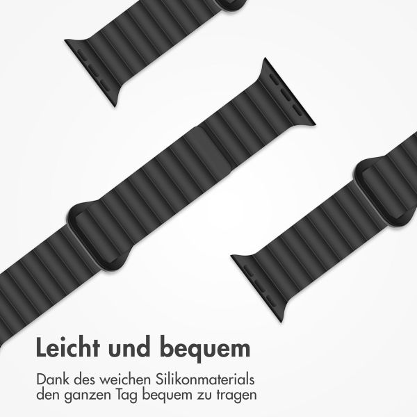 imoshion Silikon-Magnetarmband für die Apple Watch Apple Watch Series 1-9 / SE - 38/40/41 mm / Series 10 - 42 mm - Schwarz / Grau