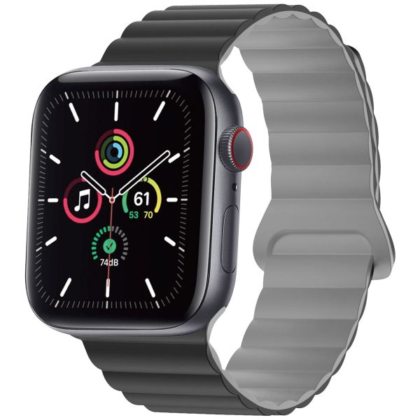 imoshion Silikon-Magnetarmband für die Apple Watch Apple Watch Series 1-9 / SE - 38/40/41 mm / Series 10 - 42 mm - Schwarz / Grau