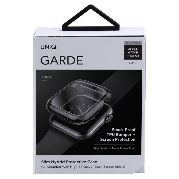 Uniq Garde Hybrid Apple Watch Hülle mit Displayschutz für die Apple Watch 4-6 / SE - 44 mm - Smoked (Tinted Grey)