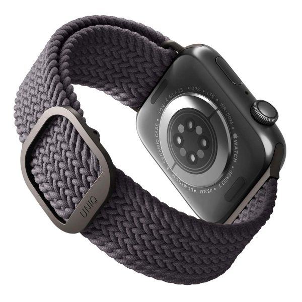 Uniq Aspen Geflochtenes Armband für die Apple Watch 1-9 / SE / Ultra (2) – 42/44/45/49 mm – Granitgrau