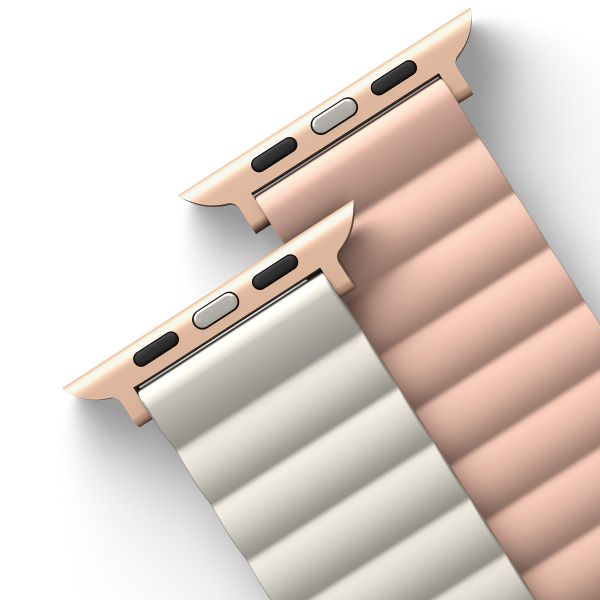 Uniq Revix doppelseitiges Armband für die Apple Watch 1-9 / SE - 38/40/41 mm / Series 10 - 42 mm - Blush Pink / Beige