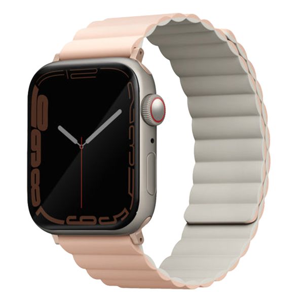 Uniq Revix doppelseitiges Armband für die Apple Watch 1-9 / SE - 38/40/41 mm / Series 10 - 42 mm - Blush Pink / Beige