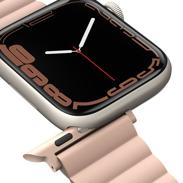 Uniq Revix doppelseitiges Armband für die Apple Watch 1-9 / SE / Ultra (2) – 42/44/45/49 mm – Blush Pink / Beige