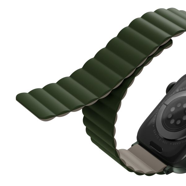 Uniq Revix doppelseitiges Armband für die Apple Watch 1-9 / SE / Ultra (2) – 42/44/45/49 mm – Pine (Green/Taupe)