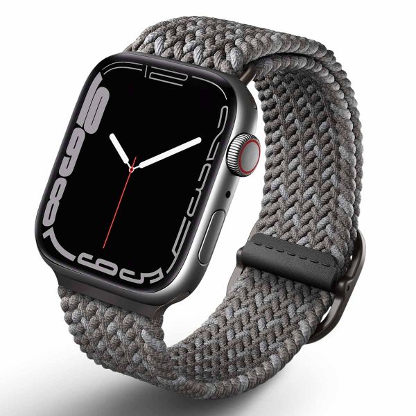 Uniq Aspen Designer Edition Geflochtenes Armband für die Apple Watch 1-9 / SE / Ultra (2) – 42/44/45/49 mm – Kieselgrau