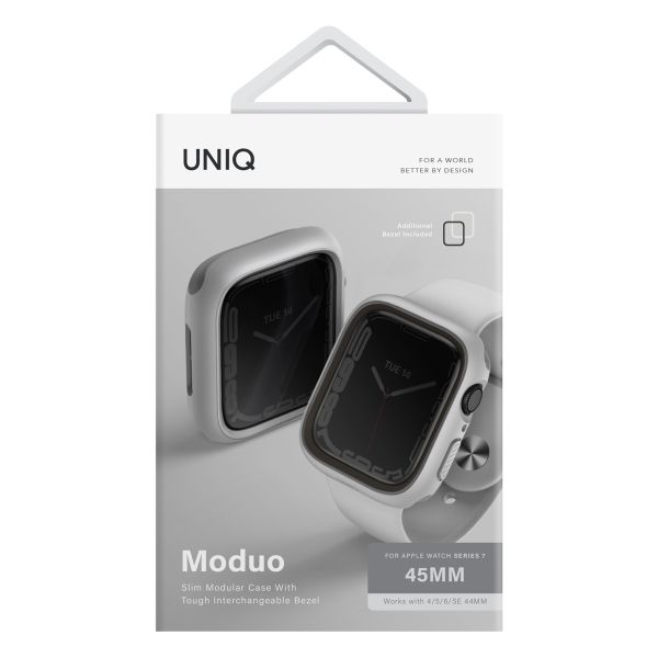 Uniq Moduo Apple Watch Hülle mit austauschbarem Rahmen für die Apple Watch 4-9 / SE - 44/45 mm - Chalk (Chalk/Stone Grey)