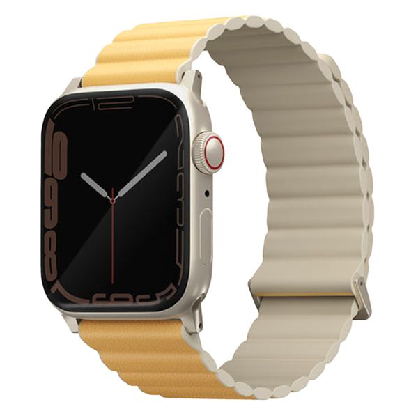 Uniq Revix Premium Edition doppelseitiges Armband für die Apple Watch 1-9 / SE - 38/40/41 mm / Series 10 - 42 mm - Canary Yellow / Ivory