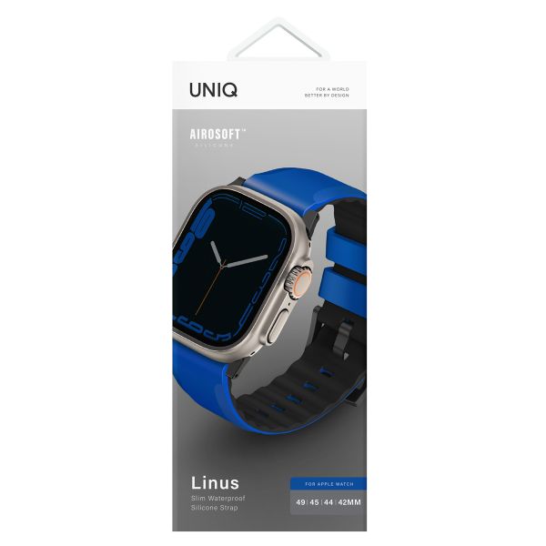 Uniq Linus AiroSoft™ Silikonarmband für die Apple Watch 1-9 / SE / Ultra (2) – 42/44/45/49 mm – Racing Blue