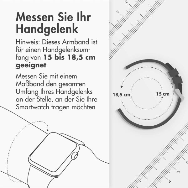 imoshion Sportarmband⁺ für die Apple Watch Series 1-10 / SE / Ultra (2) - 42/44/45/46/49 mm - Größe S/M - Wine Red & Black