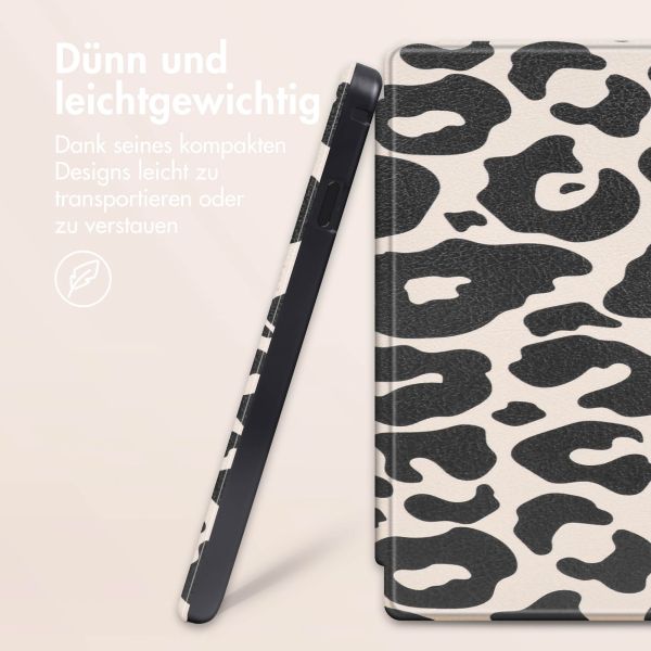 imoshion Design Slim Hard Case Sleepcover mit Stand für das Kobo Libra Colour - Leopard