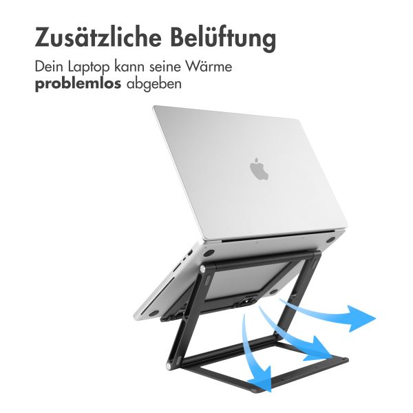 Accezz Origami Laptop Stand - Laptopständer - Verstellbar und faltbar - Universal - Dunkelgrau