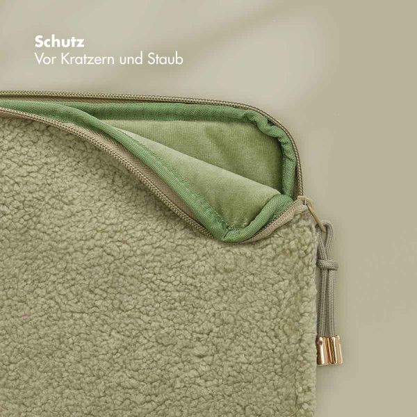 Selencia Teddy Laptop Hülle 15-16 Zoll - Laptop Sleeve - Sage Green