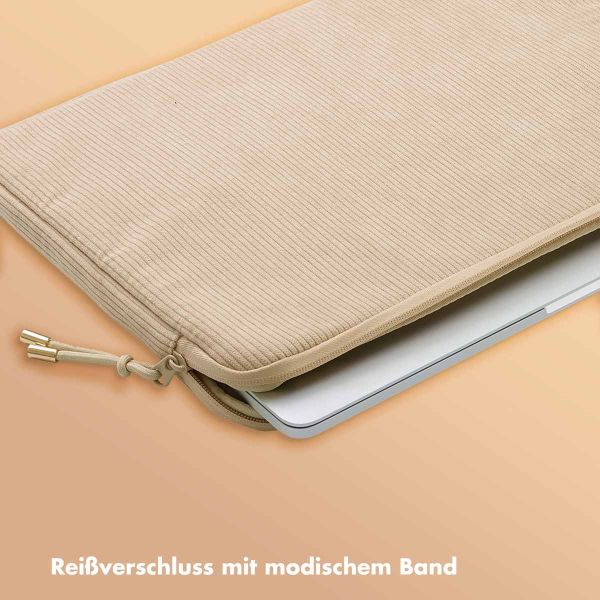 Selencia Cord Laptop Hülle 13-14 Zoll - Laptop Sleeve - Beige