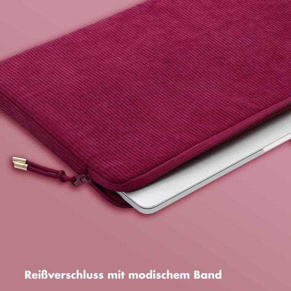 Selencia Cord Laptop Hülle 13-14 Zoll - Laptop Sleeve - Dark Rose