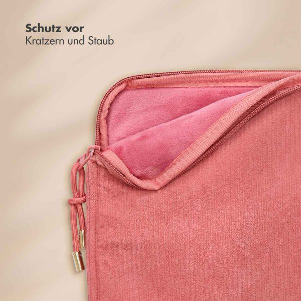 Selencia Cord Laptop Hülle 15-16 Zoll - Laptop Sleeve - Old Pink