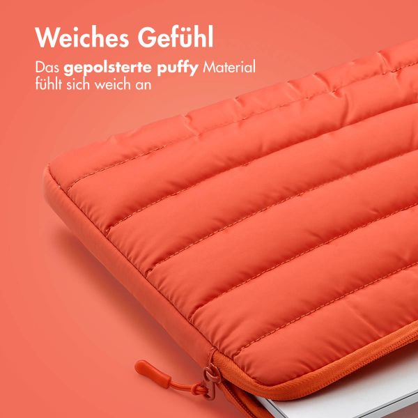 imoshion Puffer Laptop Hülle 13-14 Zoll - Laptop Sleeve - Apricot Crush Orange