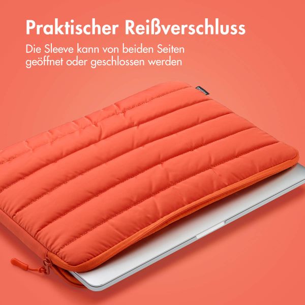 imoshion Puffer Laptop Hülle 13-14 Zoll - Laptop Sleeve - Apricot Crush Orange