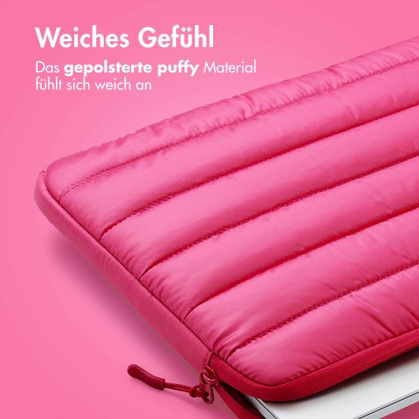 imoshion Puffer Laptop Hülle 13-14 Zoll - Laptop Sleeve - Hot Pink