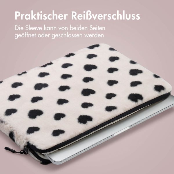 imoshion Fluffy Laptop Hülle 15-16 Zoll - Laptop Sleeve - Hearts