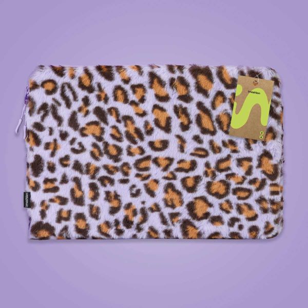 imoshion Fluffy Laptop Hülle 15-16 Zoll - Laptop Sleeve - Leopard Lilac