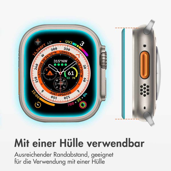 Accezz Displayschutz aus gehärtetem Glas mit Applikator Apple Watch Ultra (2) – 49 mm