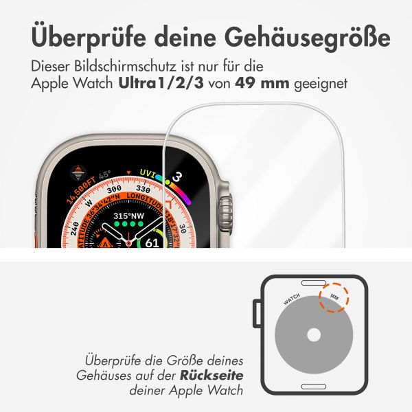 Accezz Displayschutz aus gehärtetem Glas mit Applikator Apple Watch Ultra (2) – 49 mm