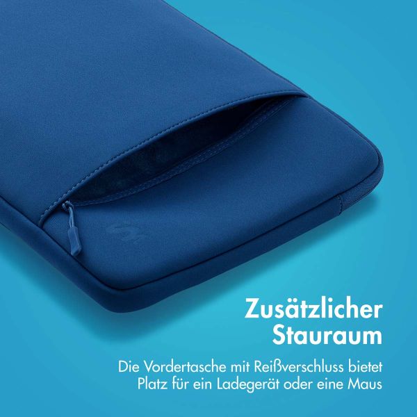 imoshion Laptop Hülle 15-16 Zoll - Laptop Sleeve mit Fach - Cobalt Blue