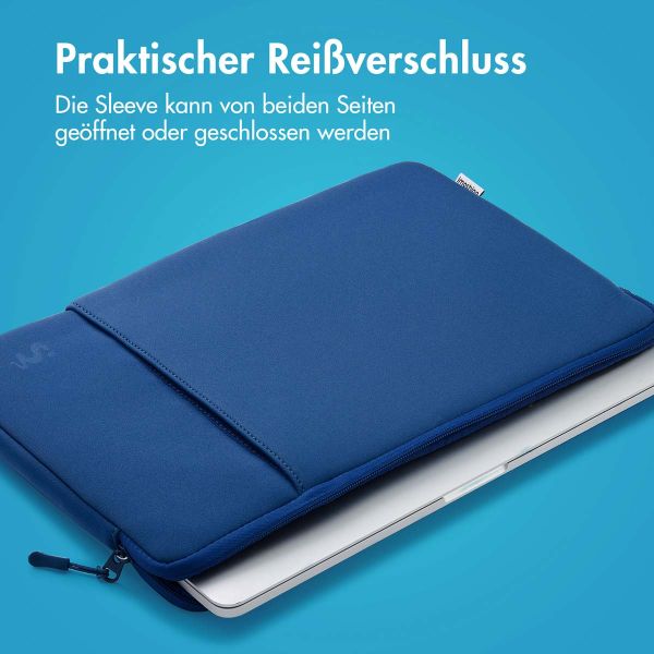 imoshion Laptop Hülle 15-16 Zoll - Laptop Sleeve mit Fach - Cobalt Blue