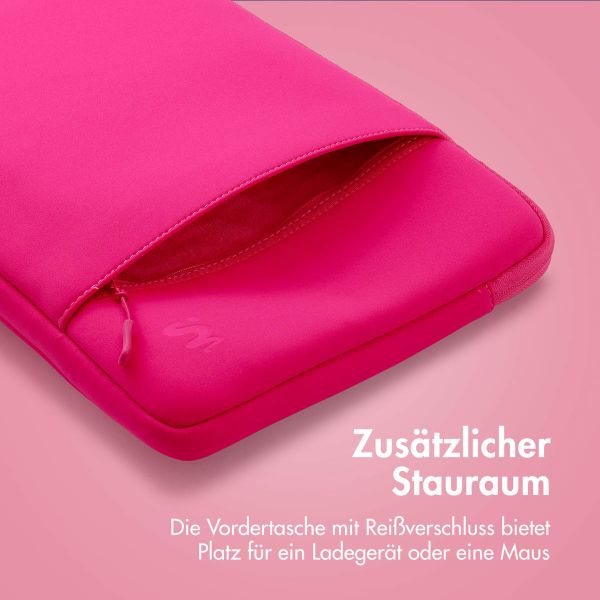 imoshion Laptop Hülle 14 Zoll - Laptop Sleeve mit Fach - Hot Pink