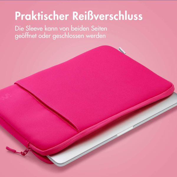 imoshion Laptop Hülle 14 Zoll - Laptop Sleeve mit Fach - Hot Pink